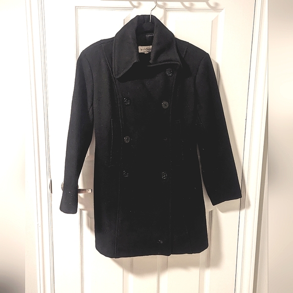 Le Chateau Black Wool Trench Coat (Size S) - Picture 1 of 14